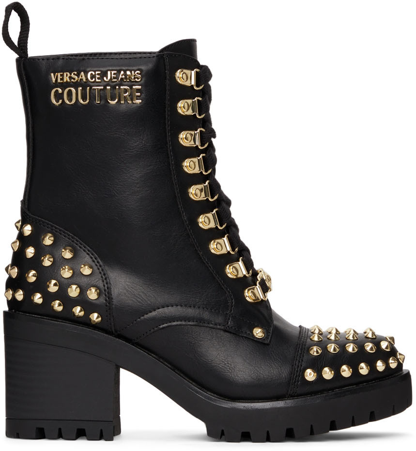 Versace Jeans Couture Black Studded Mia Boot Versace