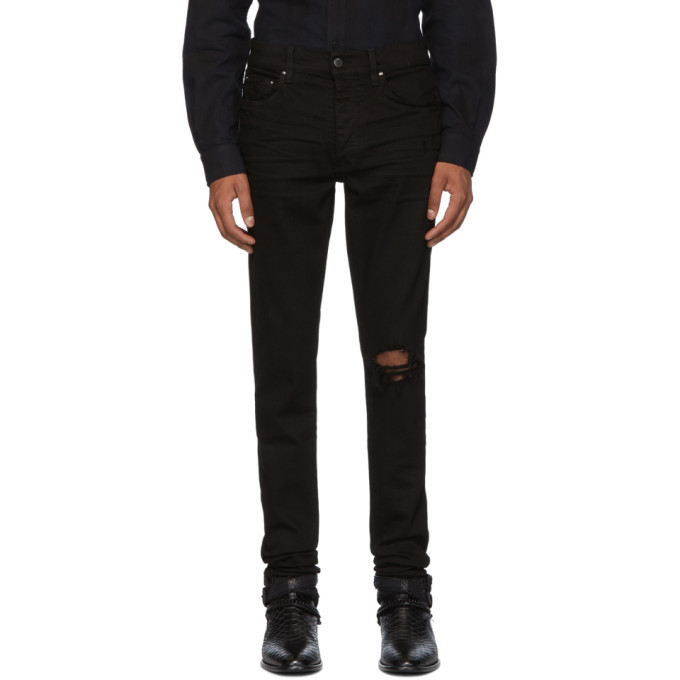 amiri black broken jeans