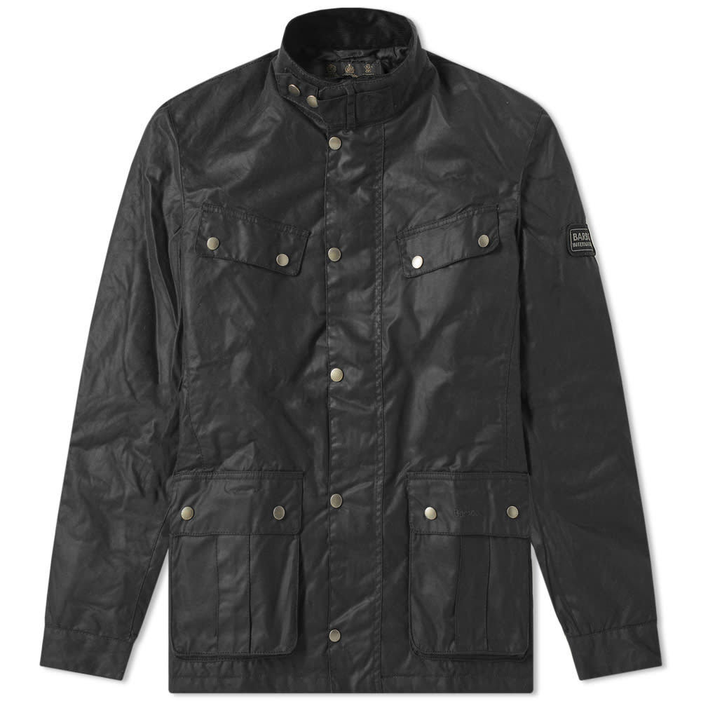 Barbour International Duke Wax Jacket Black Barbour x Wood Wood