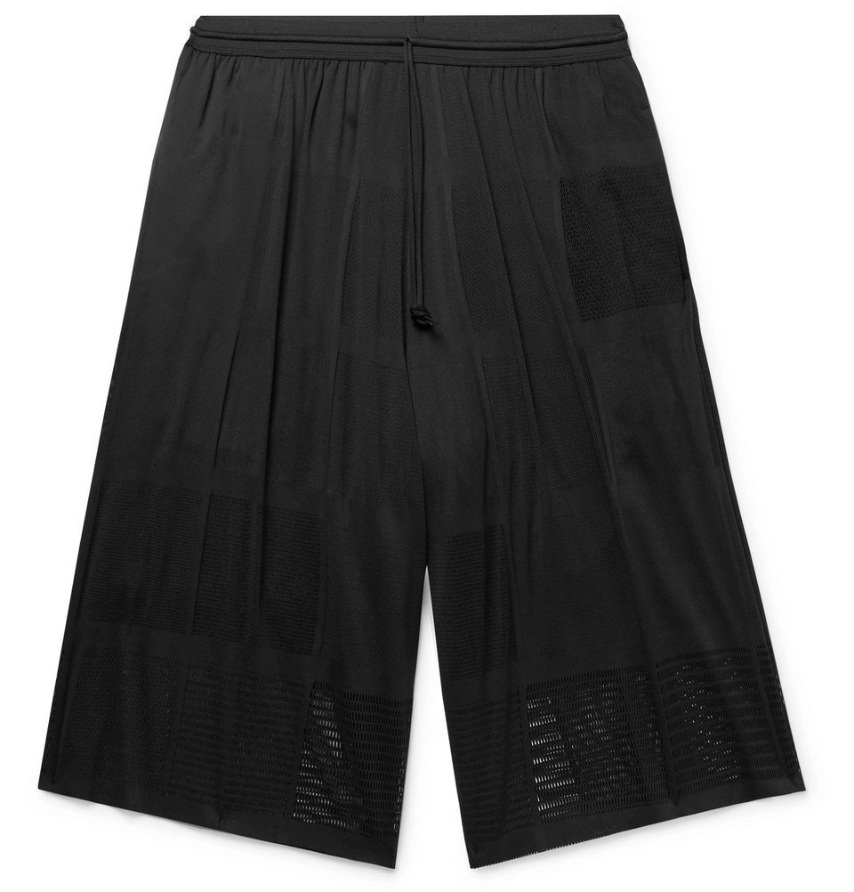 Y-3 - Patchwork Mesh-Jacquard Shorts - Men - Black Y-3