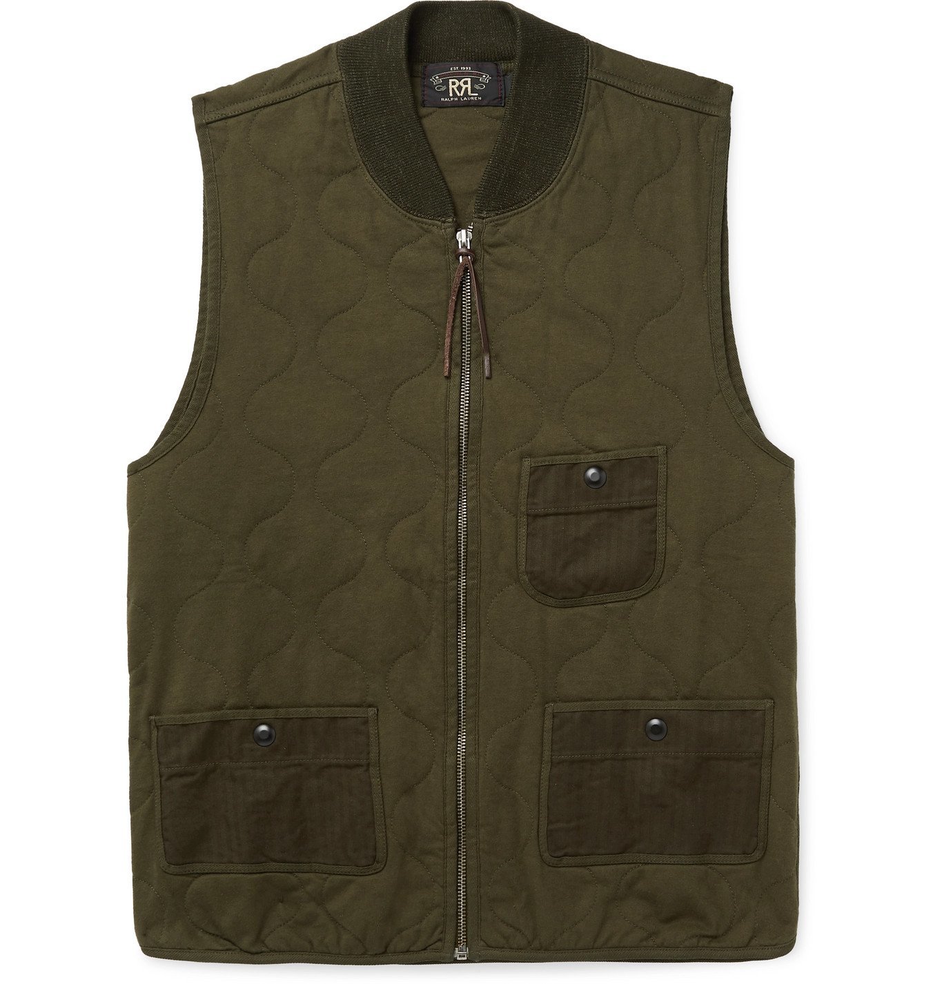 RRL - Quilted Cotton-Twill Gilet - Green RRL