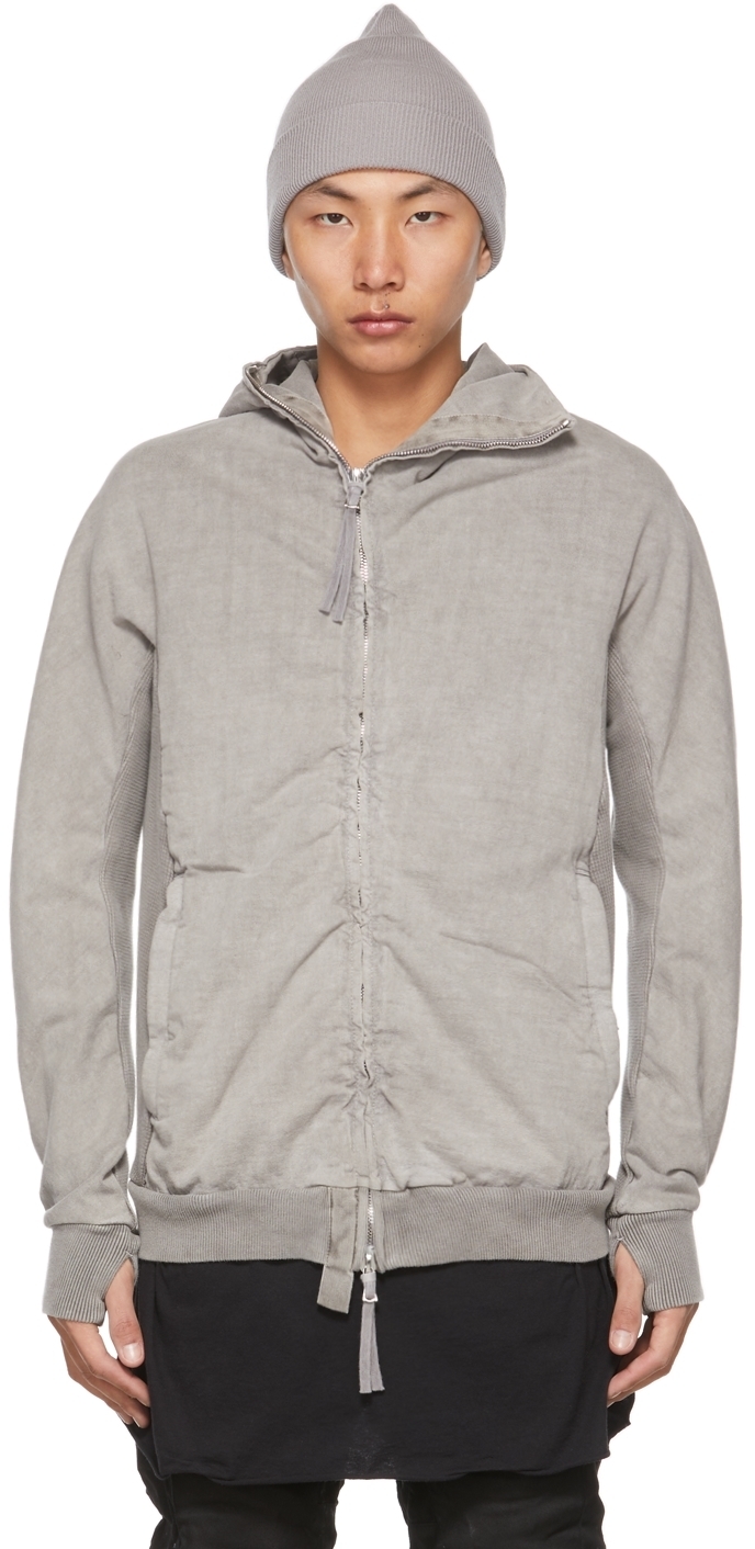 Boris Bidjan Saberi Grey Zipper 2 Hoodie Boris Bidjan Saberi