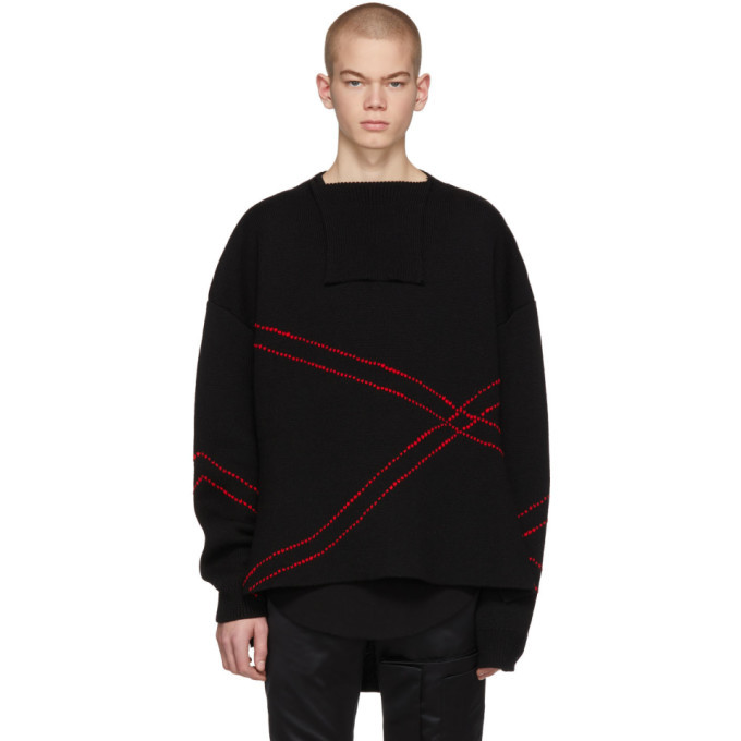 raf simons red sweater