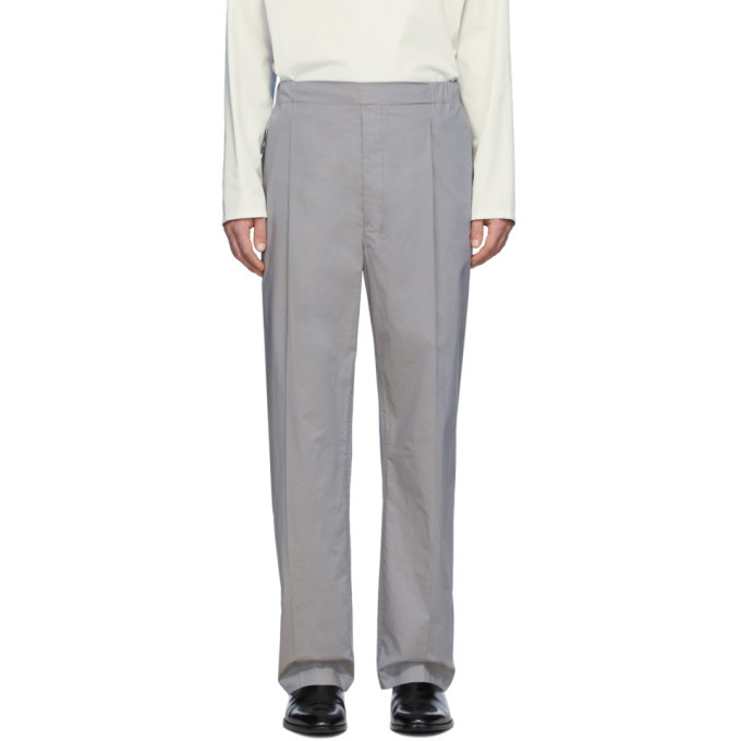 Lemaire Grey Poplin Pleated Drawstring 