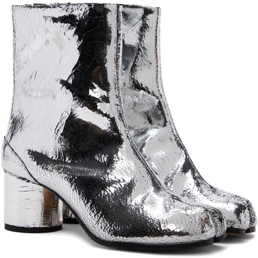 Maison Margiela Silver Tabi Broken Mirror Boots Maison Margiela