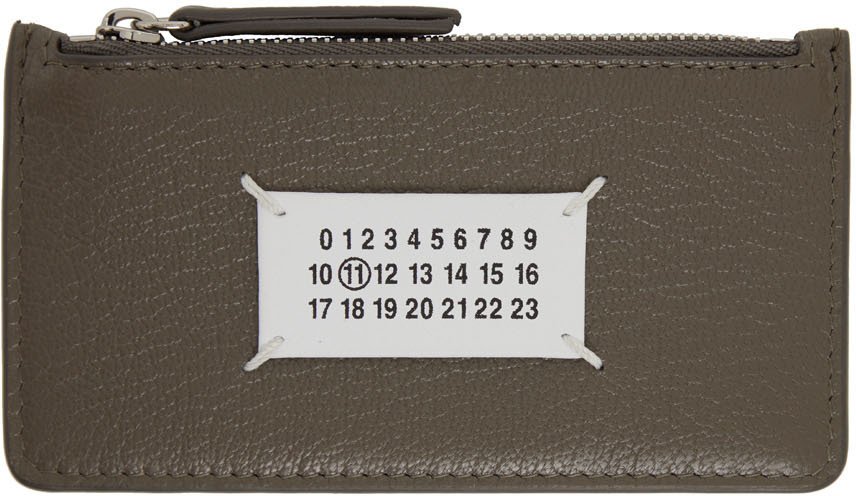 Maison Margiela Taupe Zip Card Holder Maison Margiela