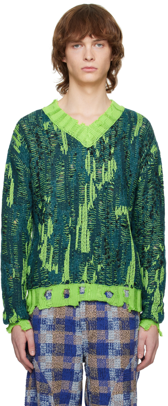 Andersson Bell Blue & Green Theydon Spider Sweater Andersson Bell