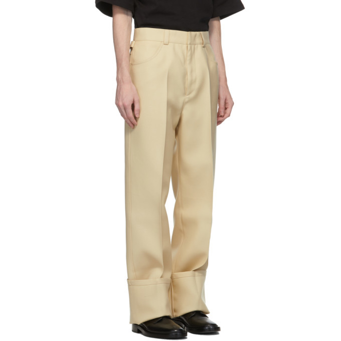 Jil Sander Beige Wool Turn Up Cuff Trousers Jil Sander