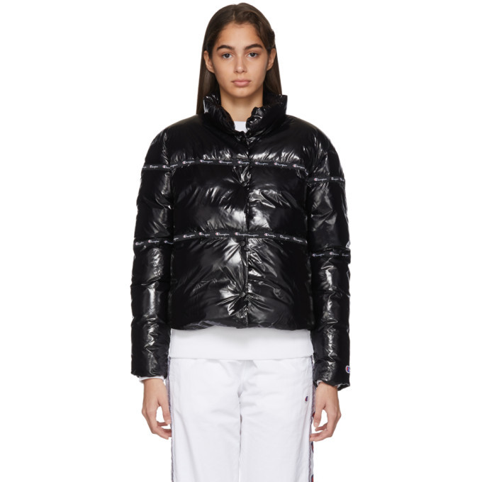 shiny champion puffer jacket