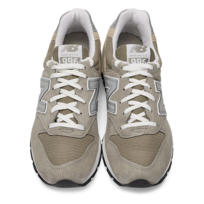 New Balance Grey and Beige Made In US 996 Sneakers