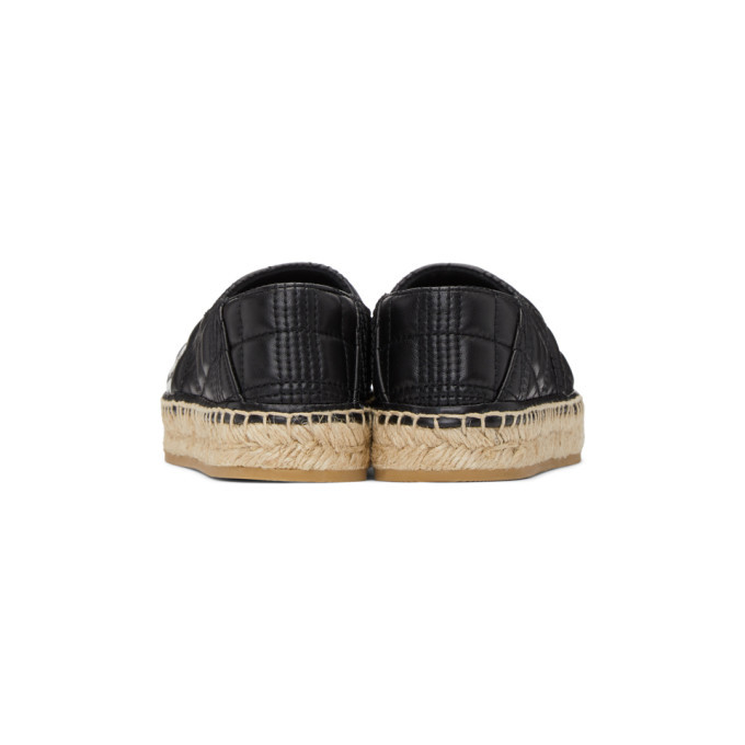 Burberry Black Leather Horseferry Espadrilles Burberry