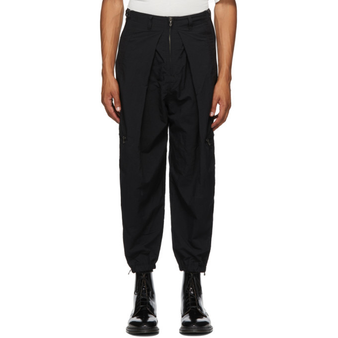 black zipper cargo pants