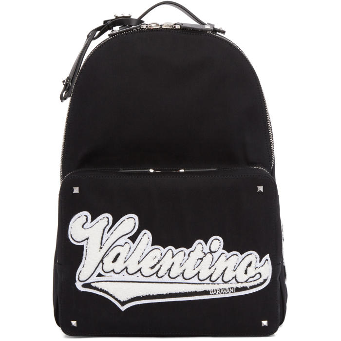 Valentino Black Valentino Garavani Varsity Backpack Valentino Garavani