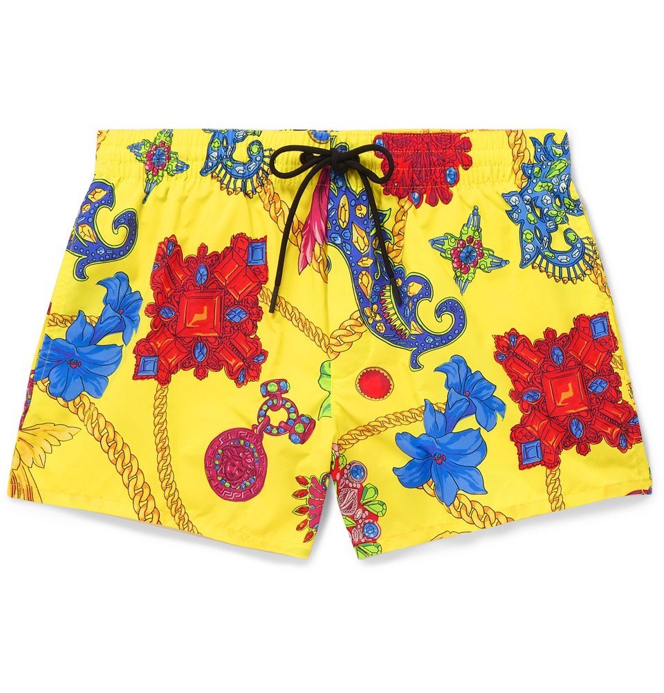 versace swim shorts yellow