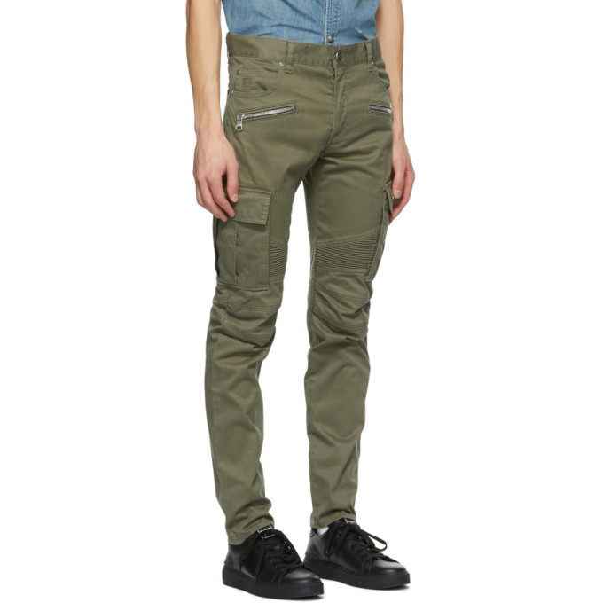 Balmain Khaki Cotton Cargo Pants Balmain