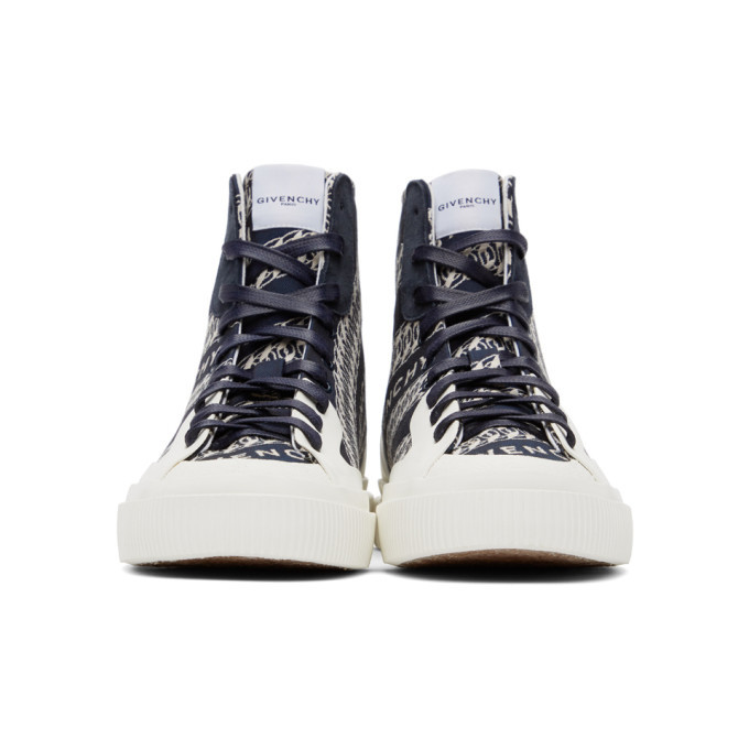 Givenchy Navy Chain Tennis Light HighTop Sneakers Givenchy