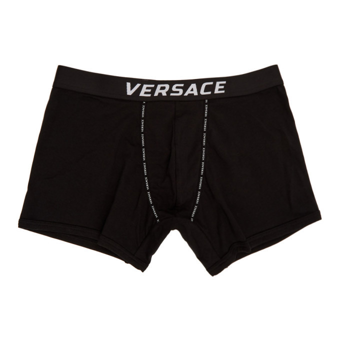 Versace Underwear Black Logo Tape Boxer Briefs Versace Underwear