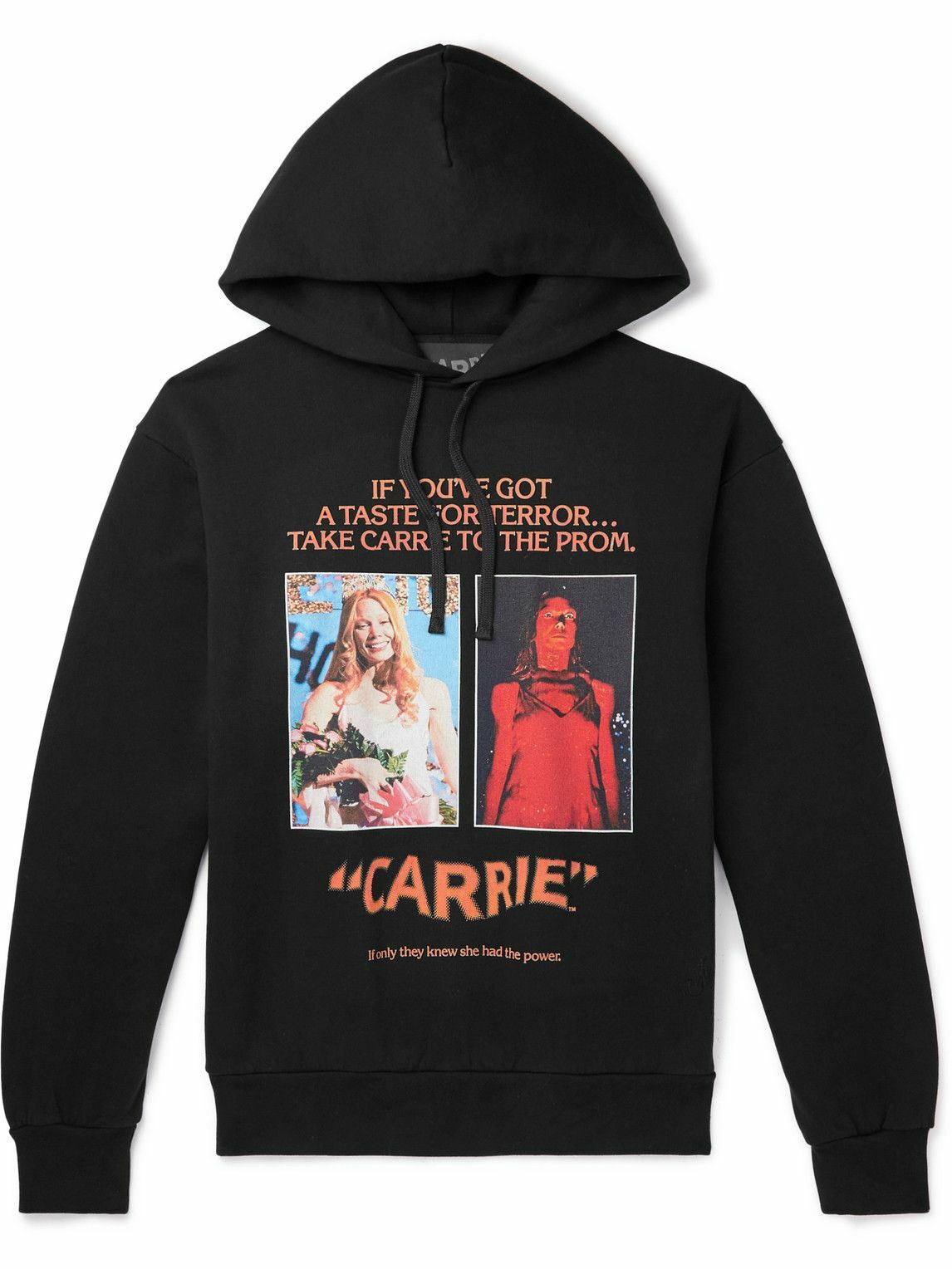 Photo: JW Anderson - Carrie Printed Cotton-Blend Jersey Hoodie - Black