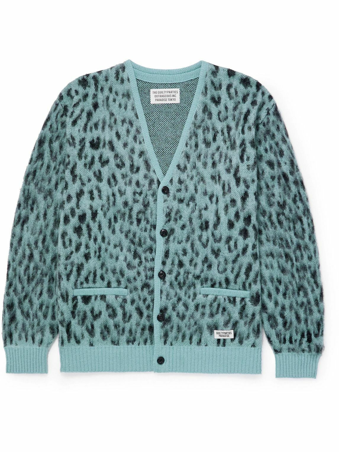 Wacko Maria - Leopard-Jacquard Mohair-Blend Cardigan - Green Wacko 