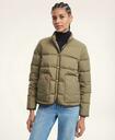 Brooks Brothers Women's Water Repellent Down Puffer Jacket | Olive