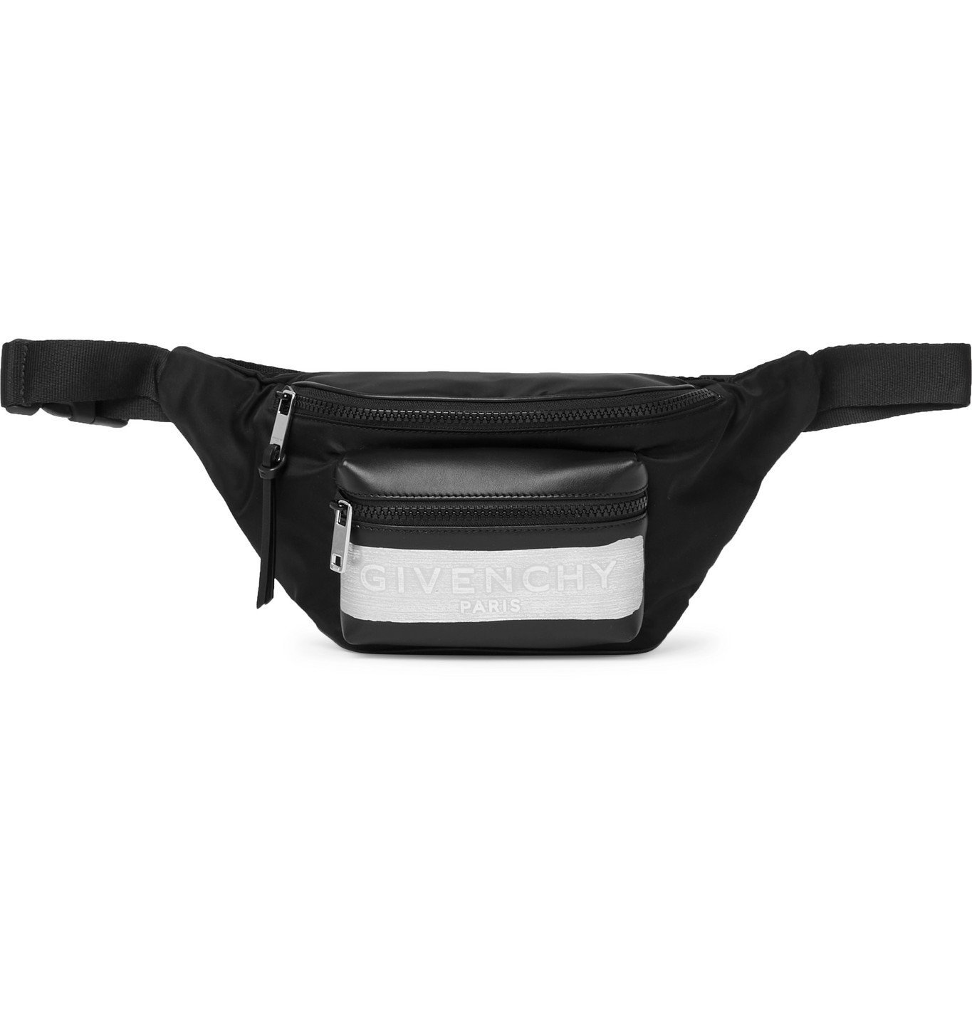GIVENCHY - Logo-Detailed Leather and Shell Belt Bag - Black Givenchy