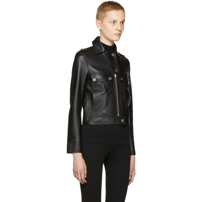 Courreges Black Leather Biker Jacket Courreges