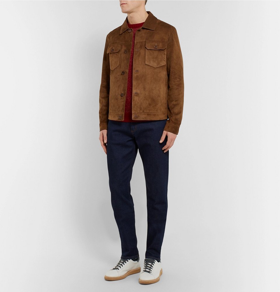 Loro Piana - Suede Trucker Jacket - Men - Tan Loro Piana