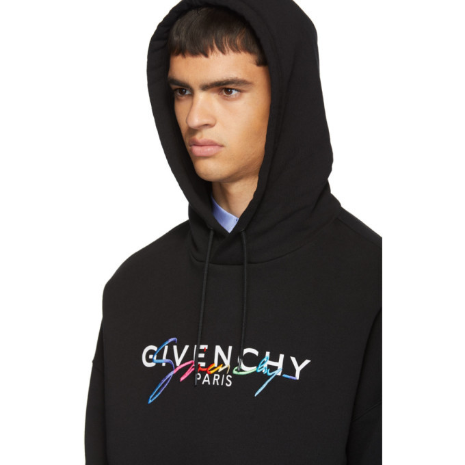 Givenchy Black Signature Logo Hoodie Givenchy