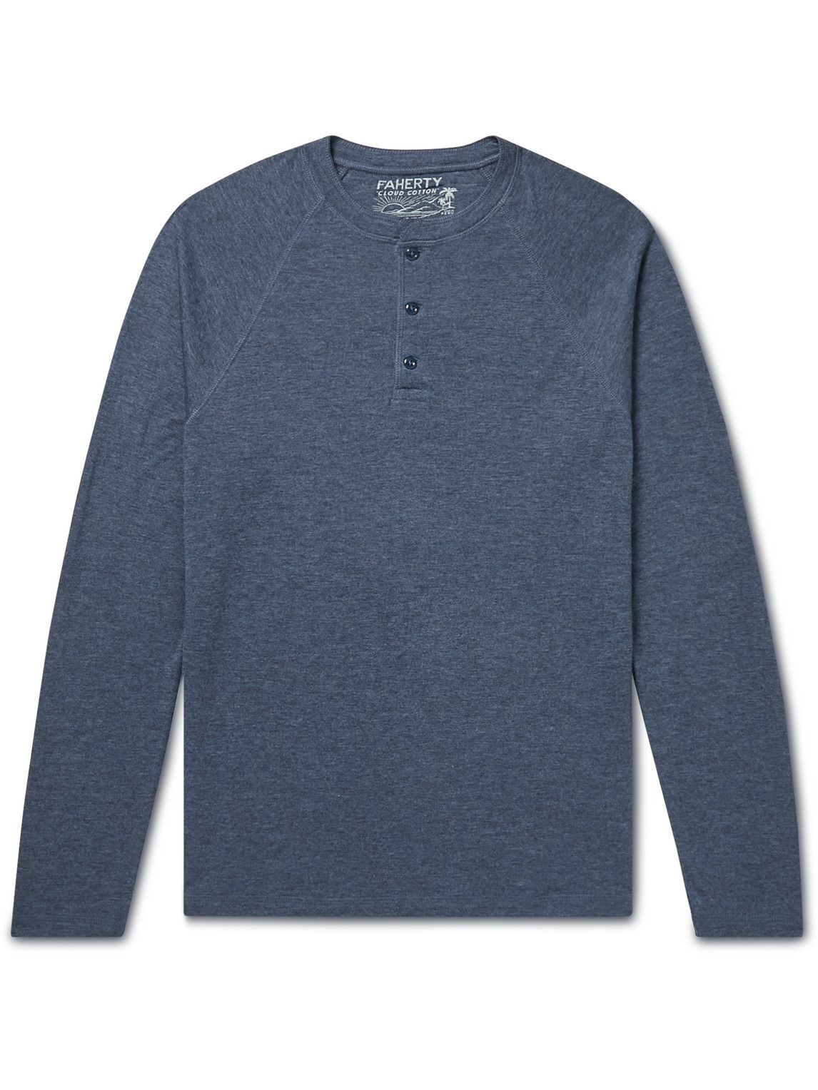 Faherty - Pima Cotton and Modal-Blend Henley T-Shirt - Blue Faherty