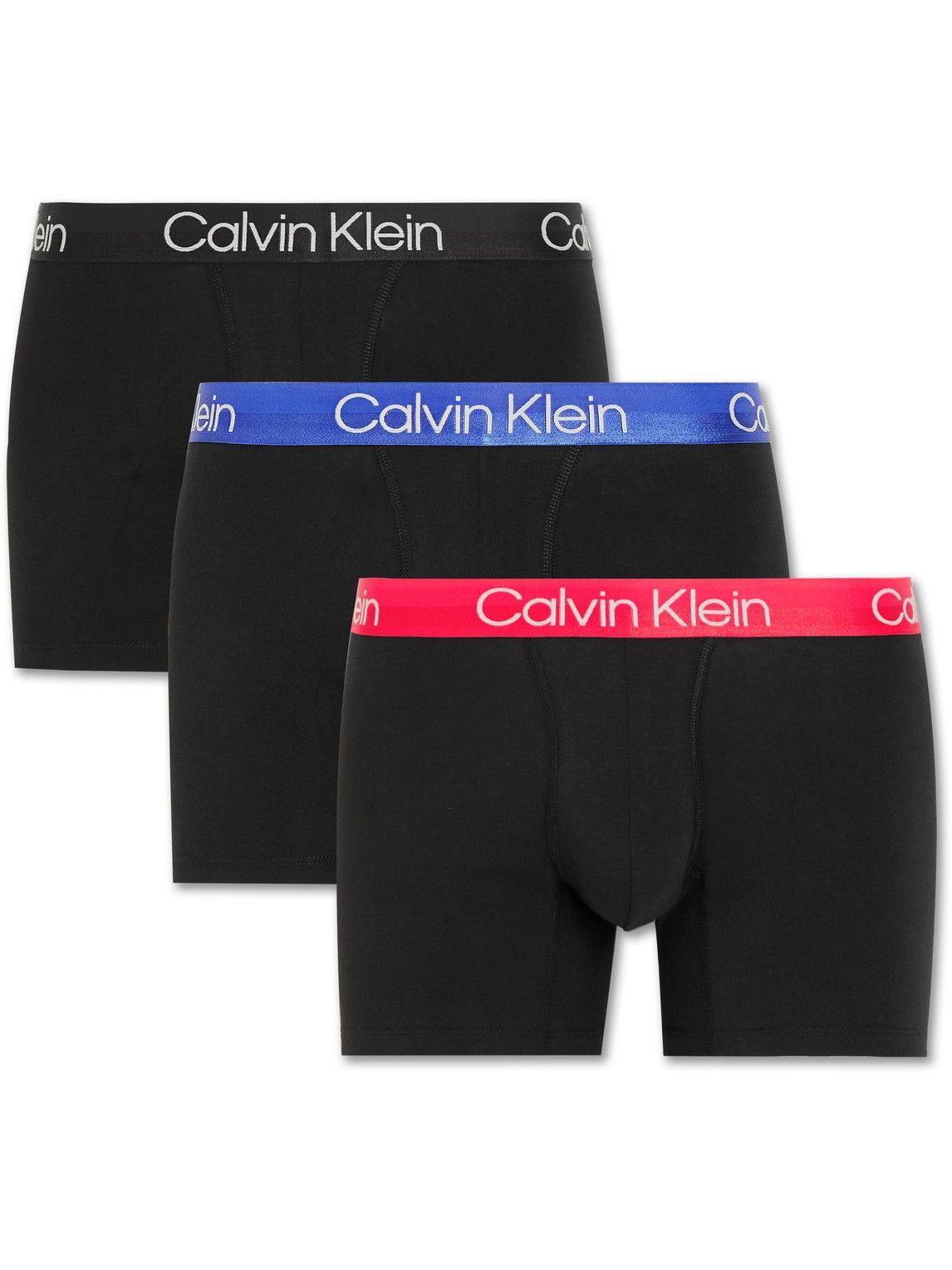 Calvin Klein Underwear ThreePack CottonBlend Boxer Briefs Black