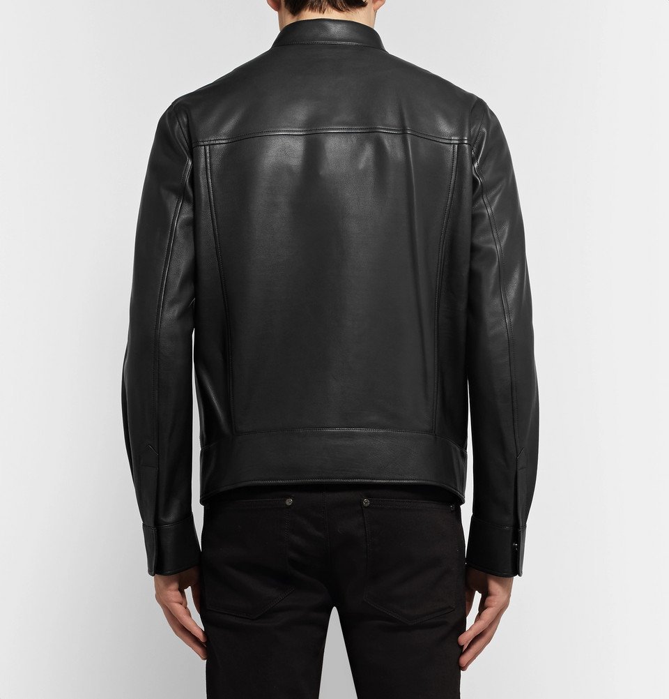 Berluti - Suede-Trimmed Leather Biker Jacket - Men - Black Berluti