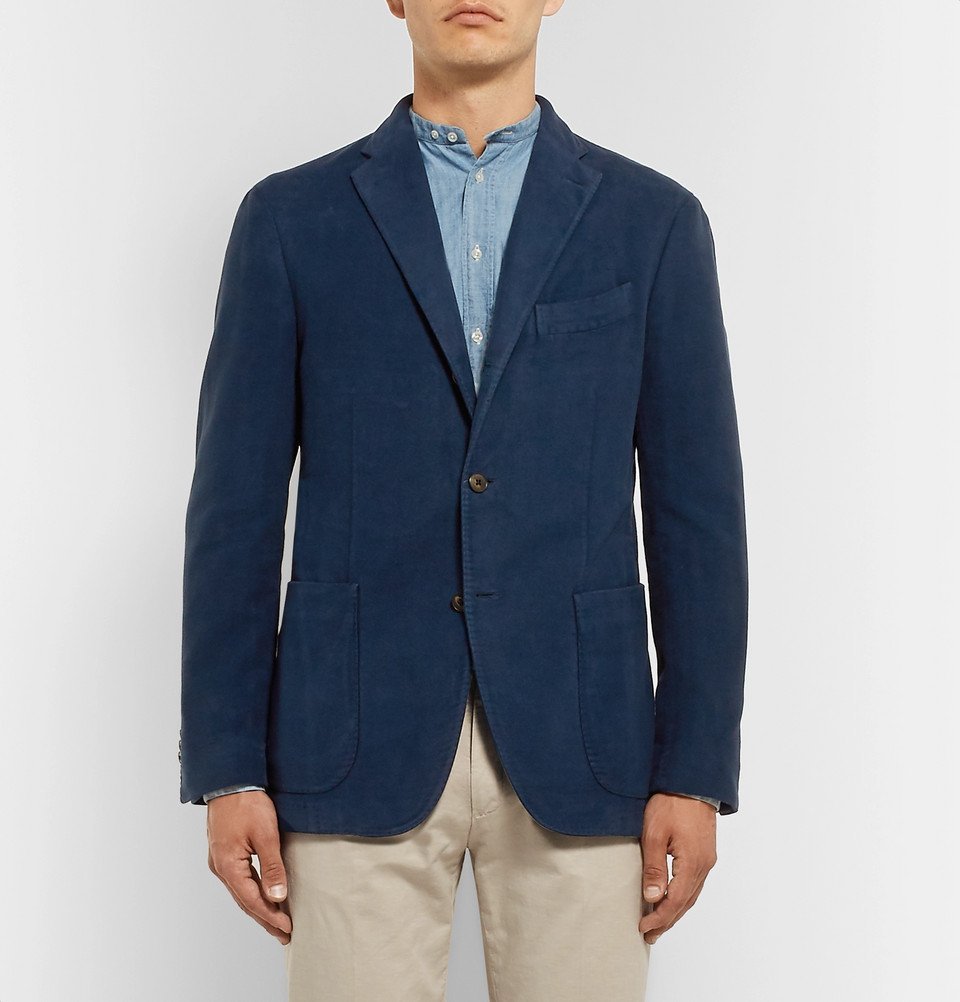 Boglioli Navy KJacket CottonMoleskin Blazer Men Navy Boglioli