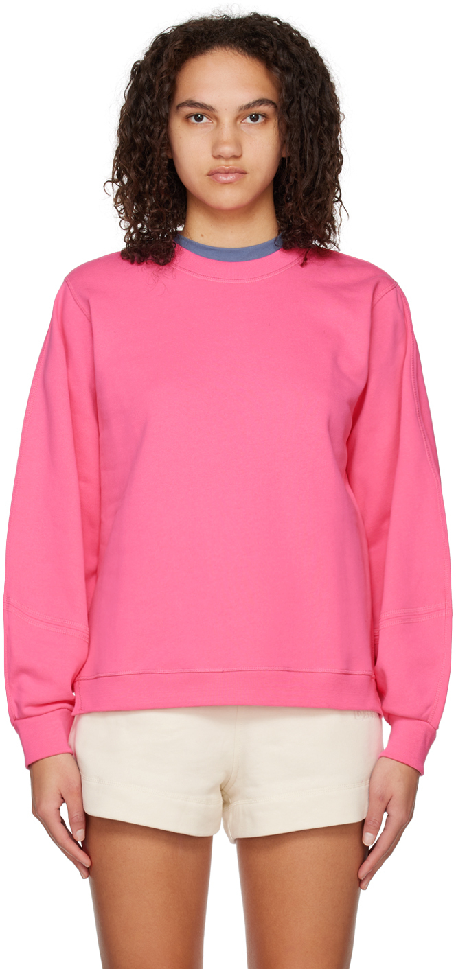 GANNI Pink Balloon Sleeve Sweatshirt GANNI