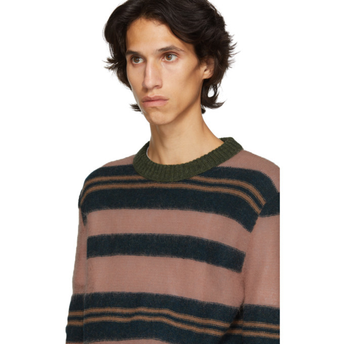 Marni Pink and Navy Striped Sweater Marni
