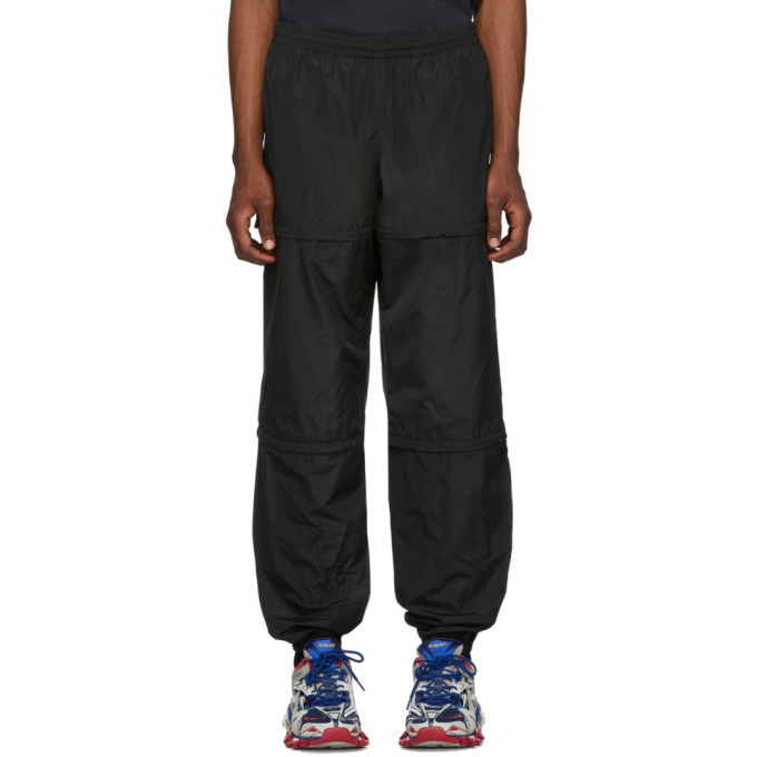 Balenciaga Black Technical Micro Faille Zipped Track Pants Balenciaga