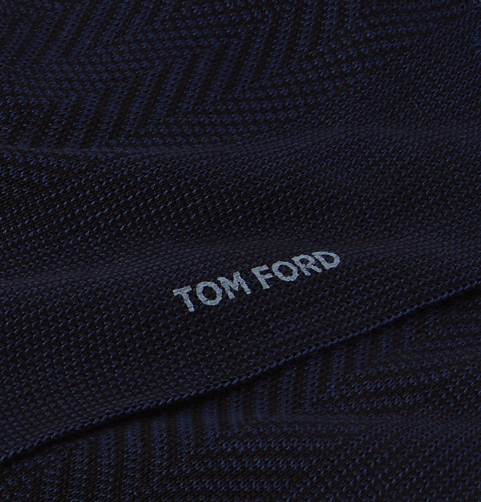 TOM FORD - Herringbone Cotton Socks - Blue TOM FORD