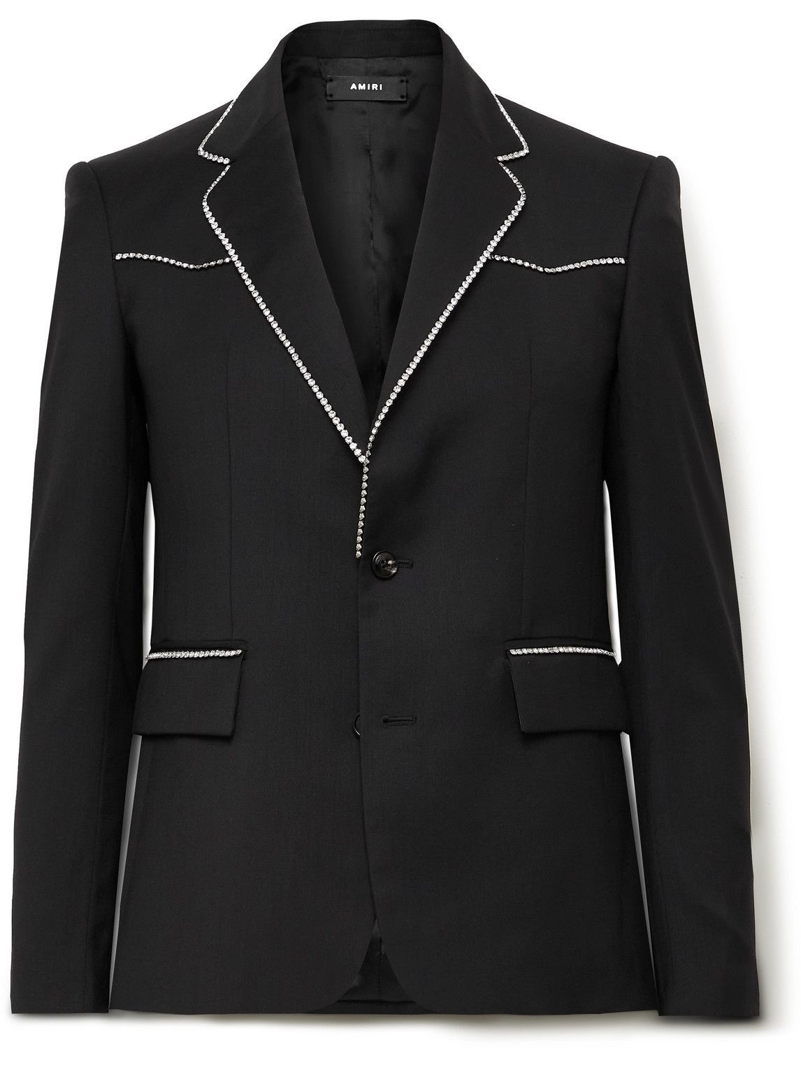 AMIRI - Slim-Fit Crystal-Embellished Wool-Twill Suit Jacket - Black Amiri