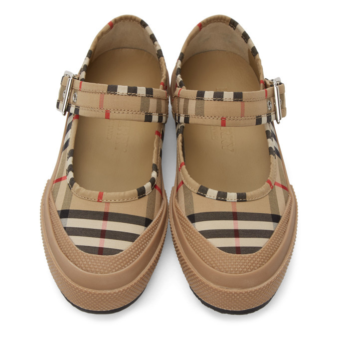 Burberry Beige Elstead Mary Jane Ballerina Flats Burberry