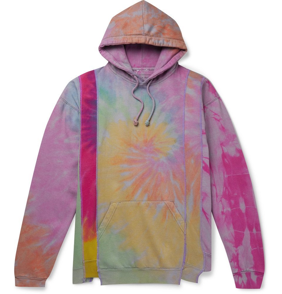 Needles Oversized Tie Dyed Fleece Back Cotton Jersey Hoodie Purple Needles 4727