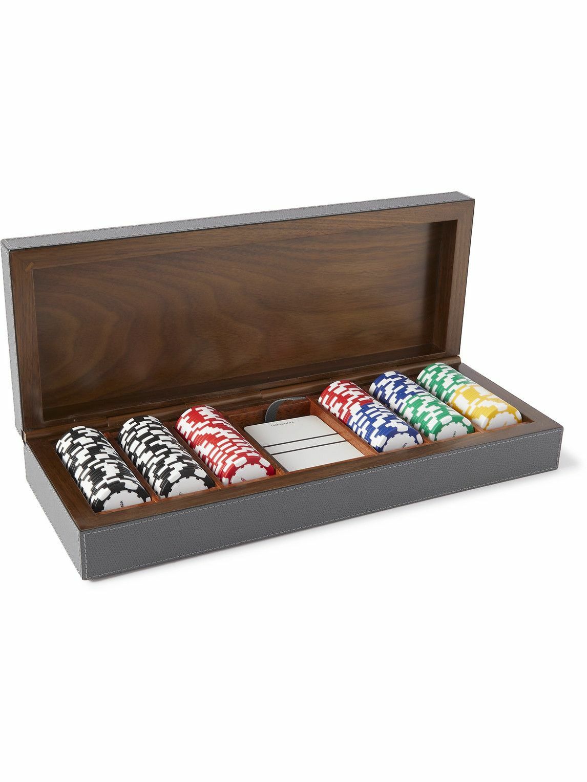 Giobagnara FullGrain Leather and Wood Poker Set