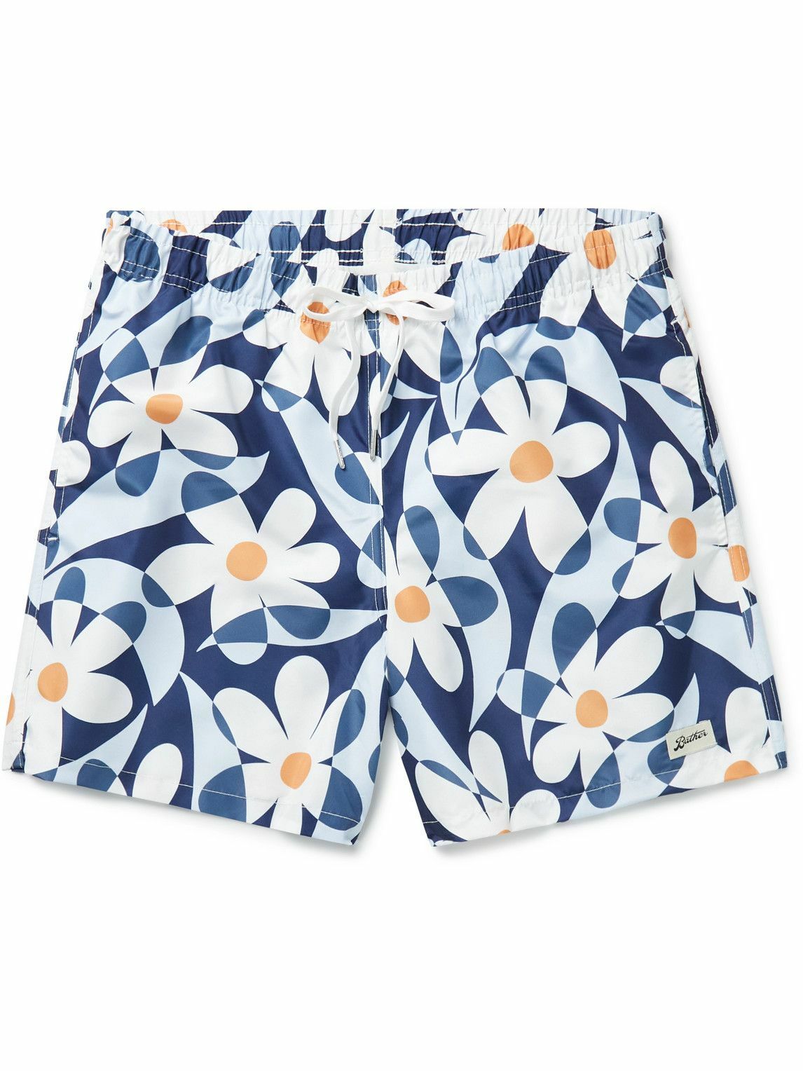 Photo: Bather - Daisy Trip Straight-Leg Mid-Length Floral-Print Swim Shorts - Blue