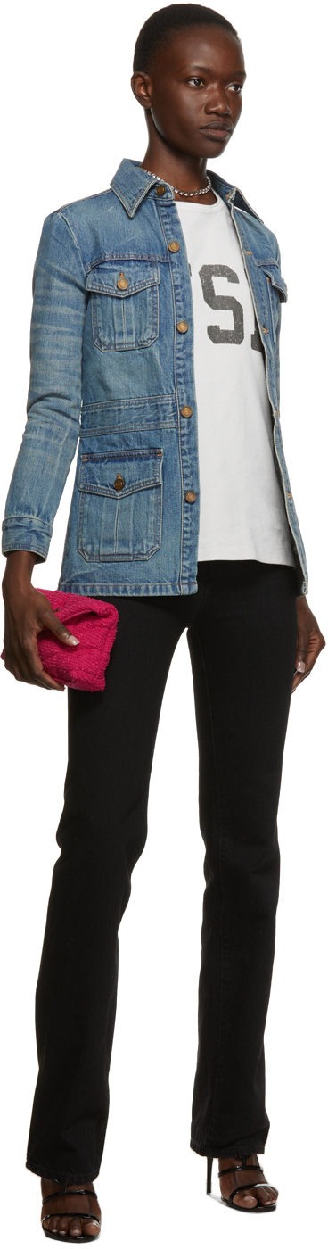 Saint Laurent Blue Saharienne Denim 