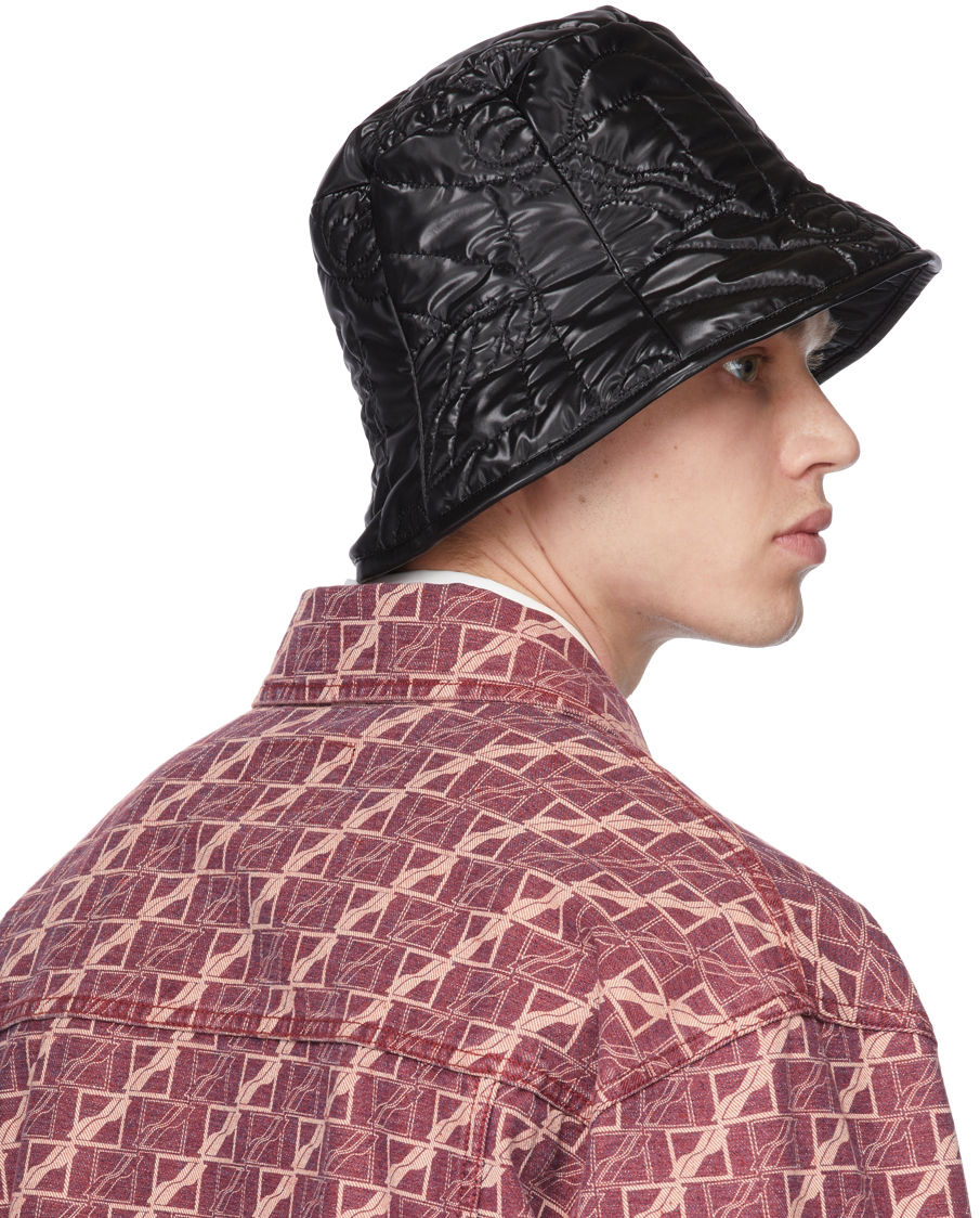 We11done Black Quilted Bucket Hat We11done