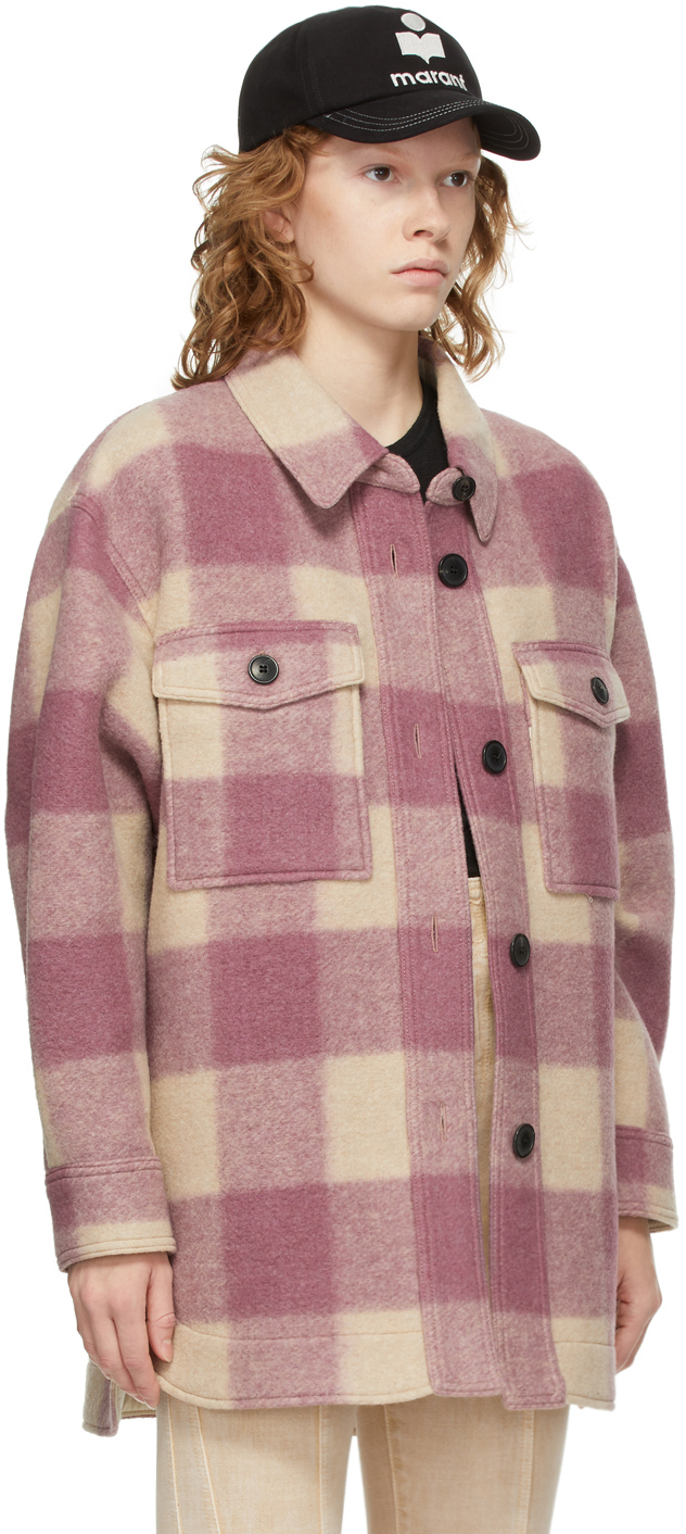 Isabel Marant Etoile Beige & Pink Check Harveli Jacket