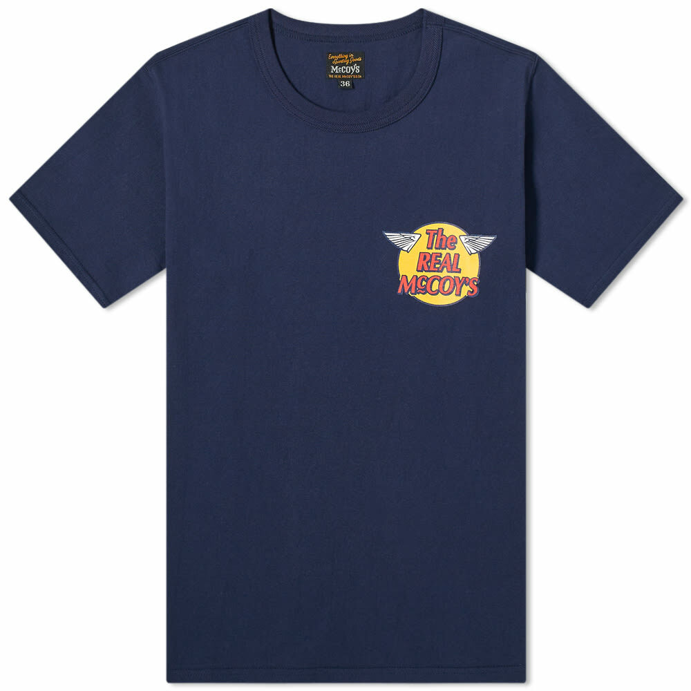 The Real McCoy's Men's Logo T-Shirt in Navy The Real McCoys