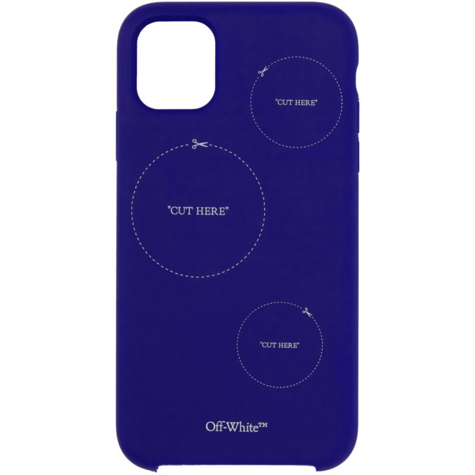 OffWhite Blue Cut Here iPhone 11 Case OffWhite