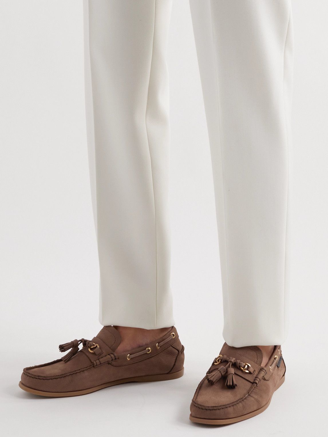 TOM FORD - Robin Full-Grain Nubuck Boat Shoes - Brown TOM FORD