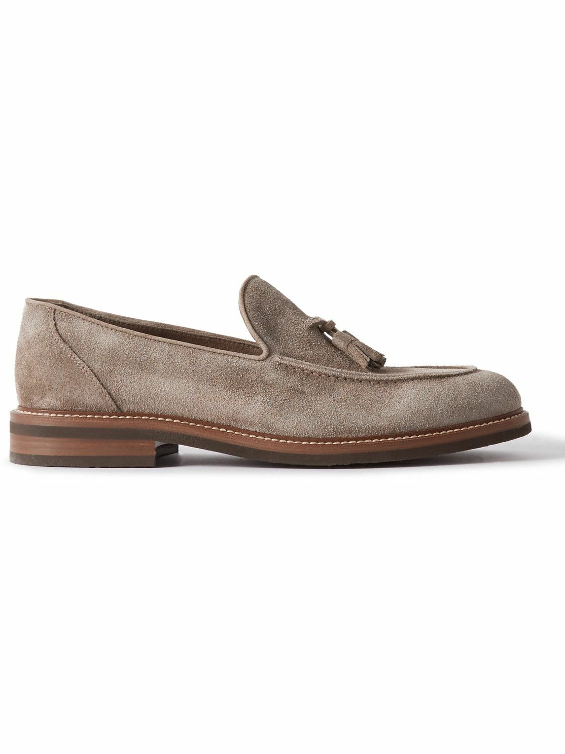 Brunello Cucinelli - Tasselled Suede Loafers - Gray Brunello Cucinelli