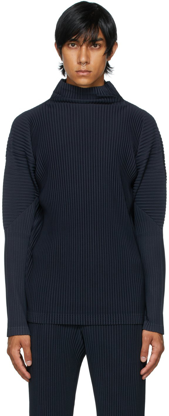 Homme Plissé Issey Miyake Navy Basics Turtleneck Homme Plisse