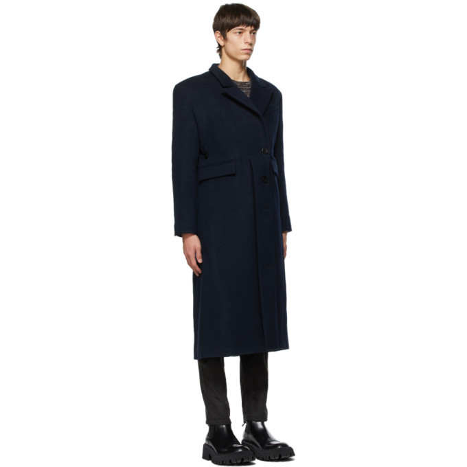 navy wool wrap coat